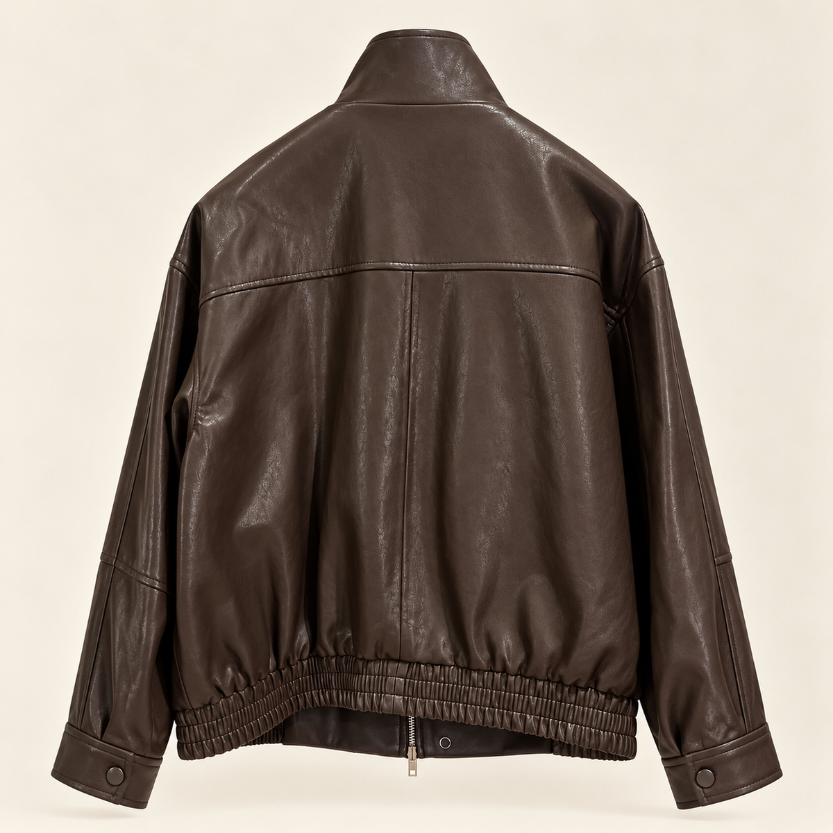 Dark Brown Leather Jacket Back View